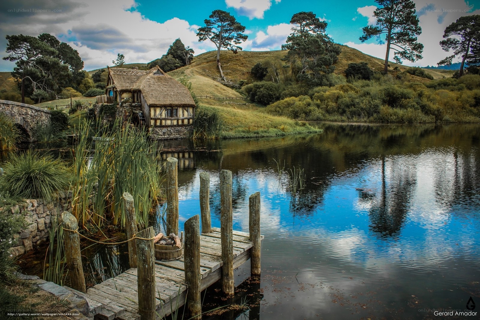 Hobbiton mill by the lake