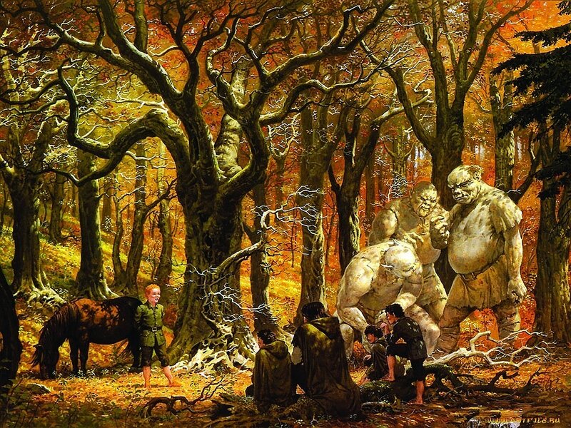 Hobbits and Orcs in Forest