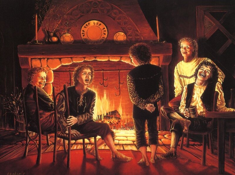 Hobbits by the fire