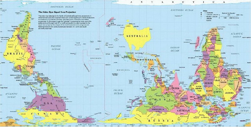 Hobc Dyer Equal Area Map