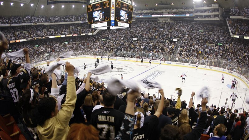 Hockey Fans Cheering