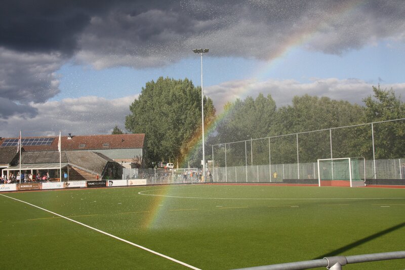 Hockey Field with Rainbow