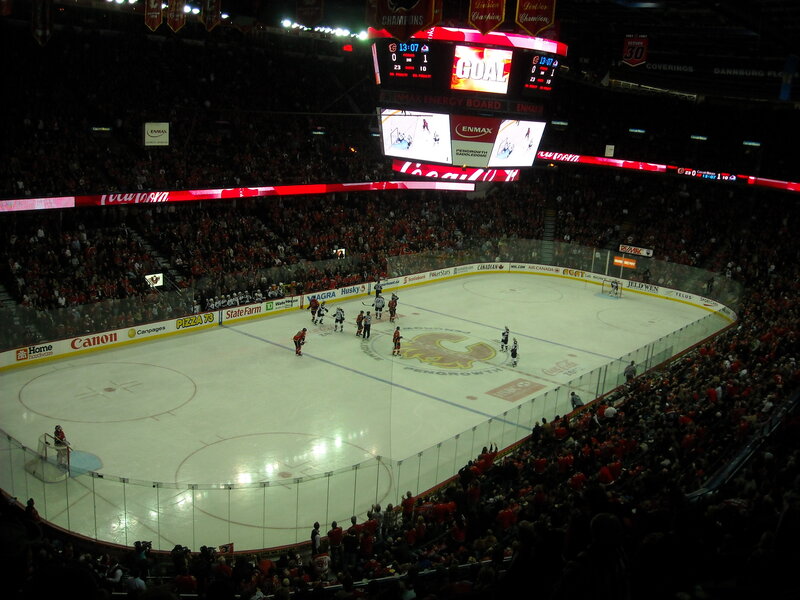 Hockey game at arena