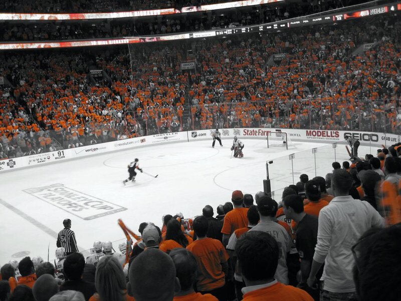 Hockey game at arena