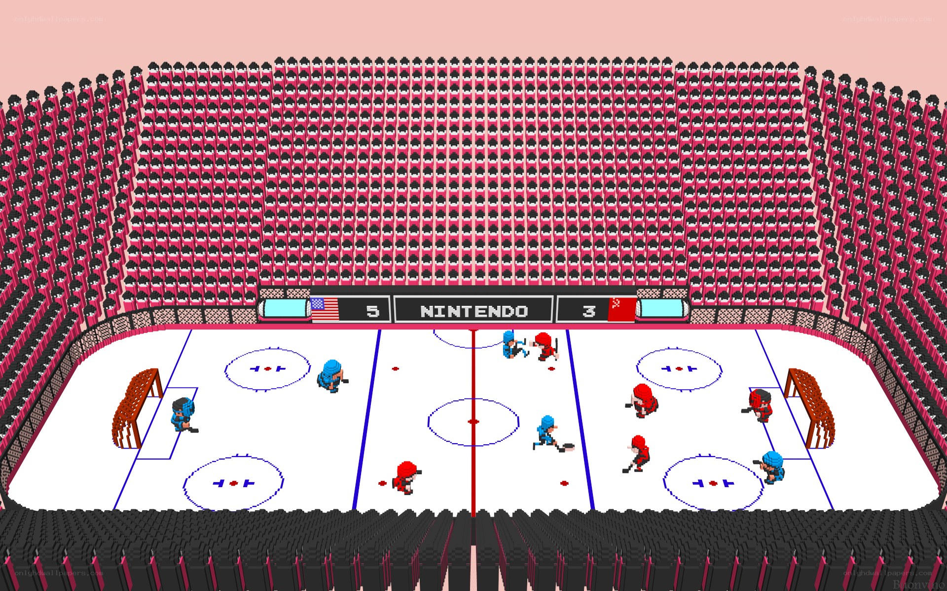 Hockey game in pixel art