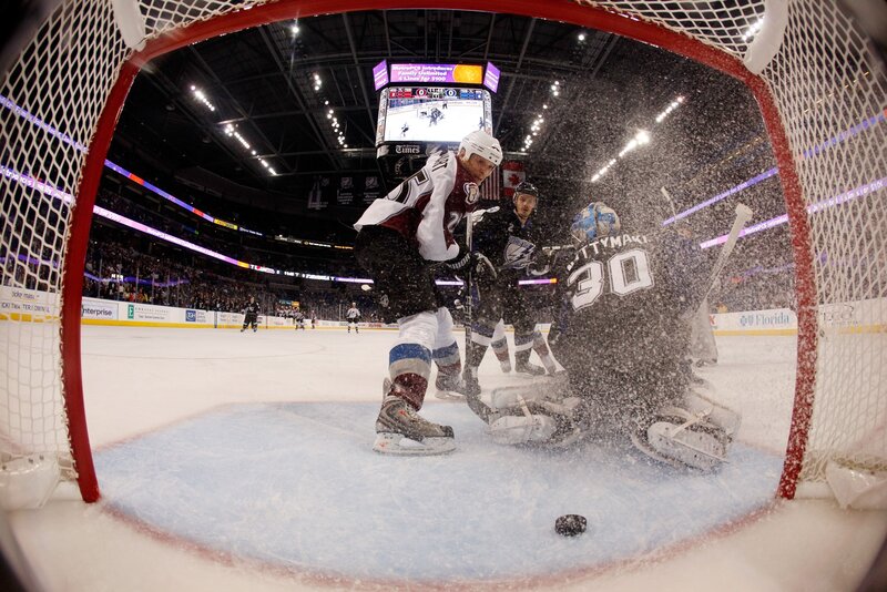 Hockey goal action