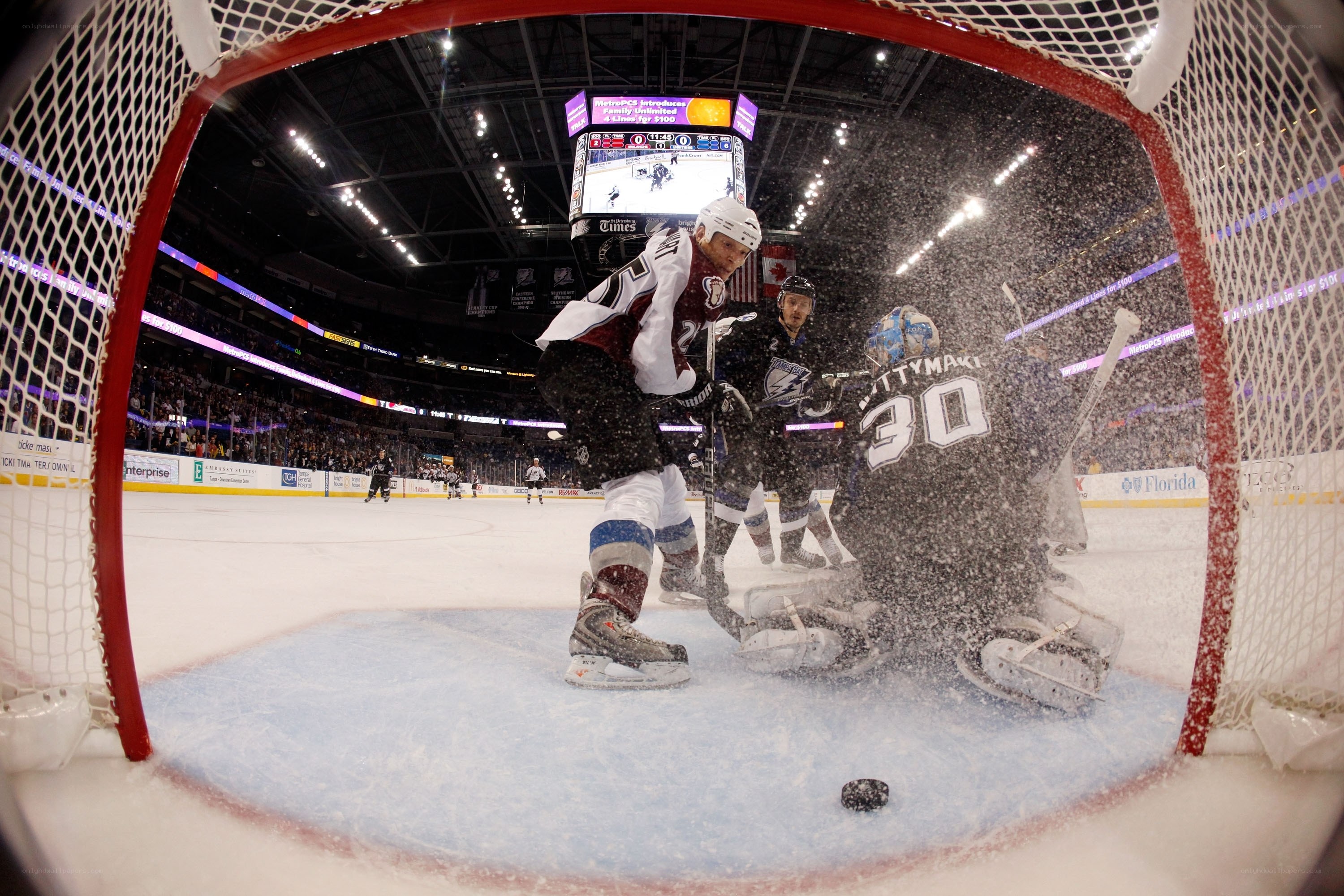 Hockey goal action