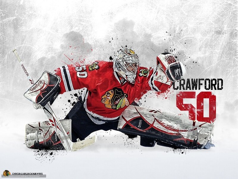 Hockey goalie in action