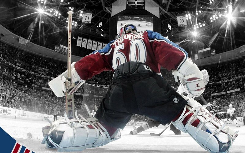 hockey goalie in action