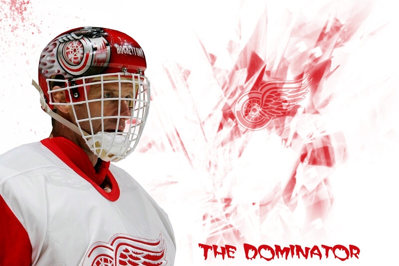 Hockey goalie in action