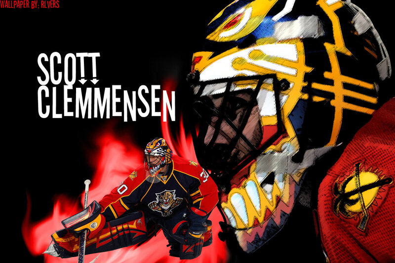 Hockey Goalie in Action — Black, Dramatic