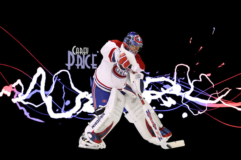 Hockey Goalie in Action — Black, Dynamic