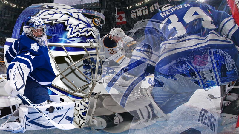 Hockey Goalie in Action — Blue, Dynamic