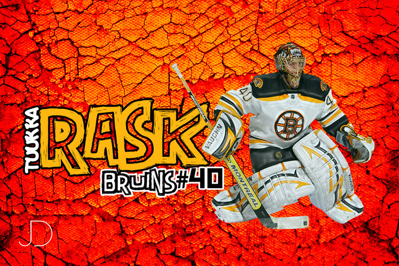 Hockey Goalie in Action — Red, Dramatic, Digital Art