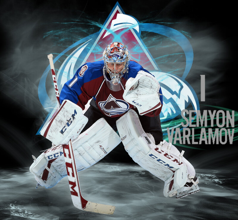 Hockey Goalie in Action — White