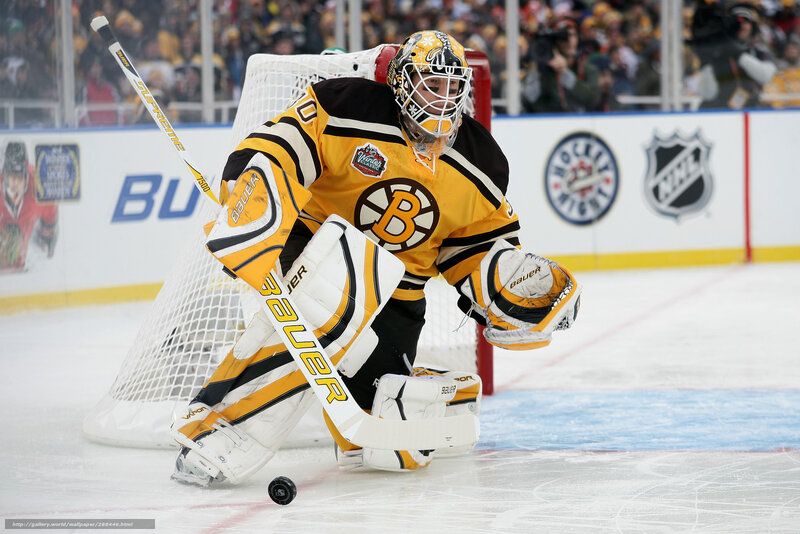 Hockey Goalie in Action — Yellow