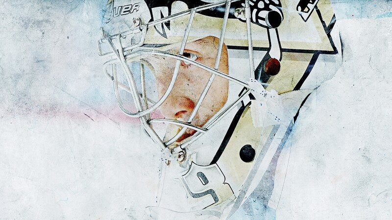 Hockey Goalie in Helmet