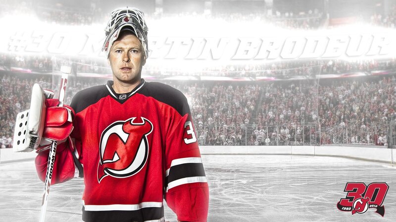 Hockey Goalie in Red Jersey