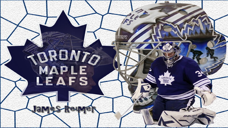 Hockey Goalie in Uniform — Blue, Dynamic, Digital Art, Toronto Maple Leafs