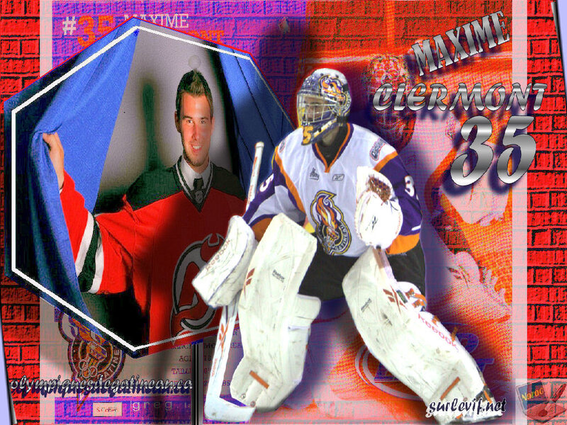 Hockey Goalie in Uniform — Red