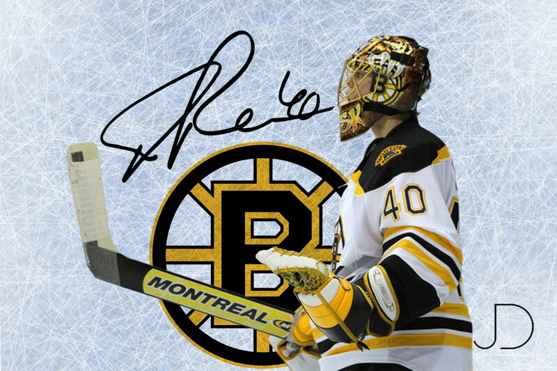 Hockey Goalie in Uniform — White, Focused