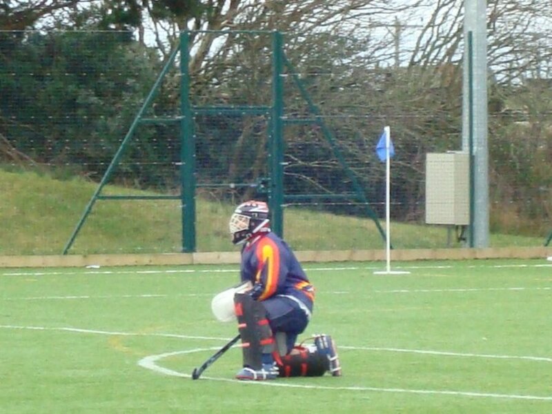 hockey goalie on field