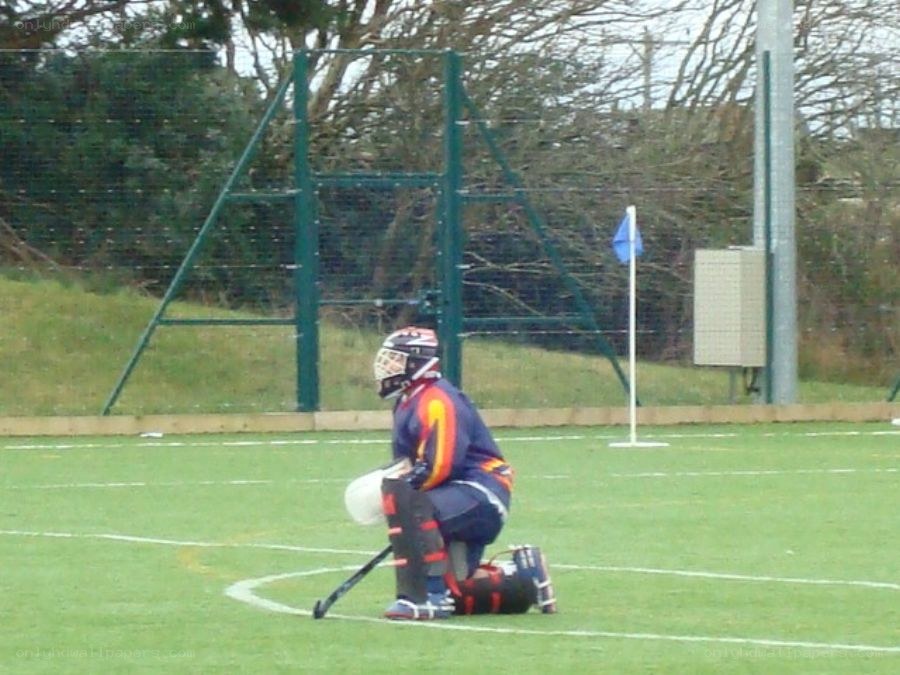 hockey goalie on field