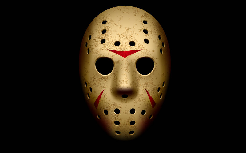 Hockey Mask with Red Markings
