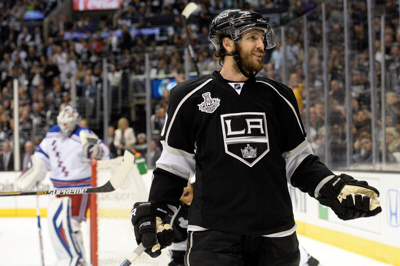 hockey player celebrating on ice