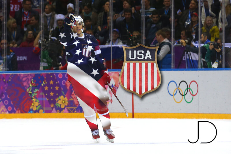 Hockey Player Celebrating — White