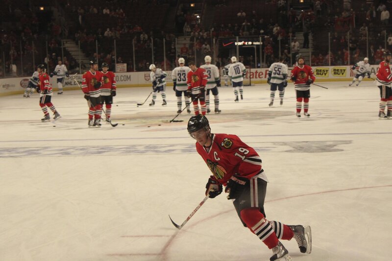 Hockey player in action on ice