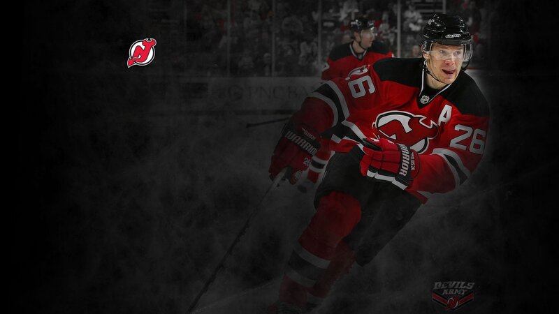 Hockey Player in Action — Red, Dramatic