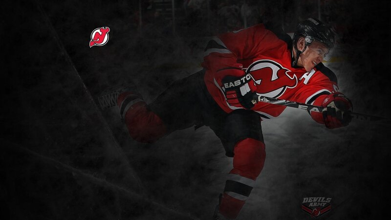 Hockey Player in Action — Red