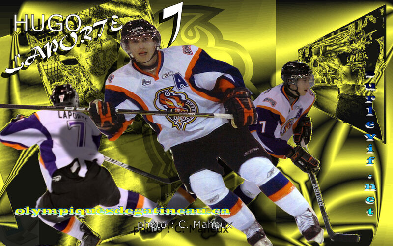 Hockey Player in Action — Yellow