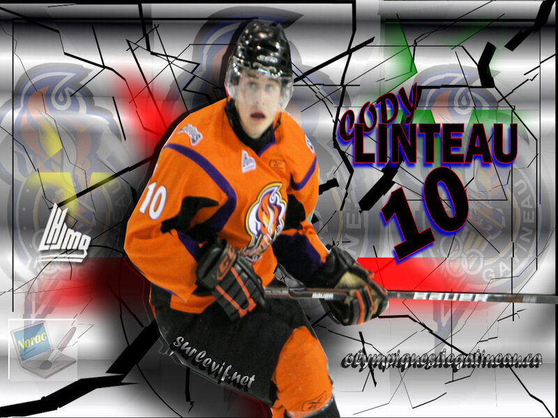 Hockey Player in Orange Uniform