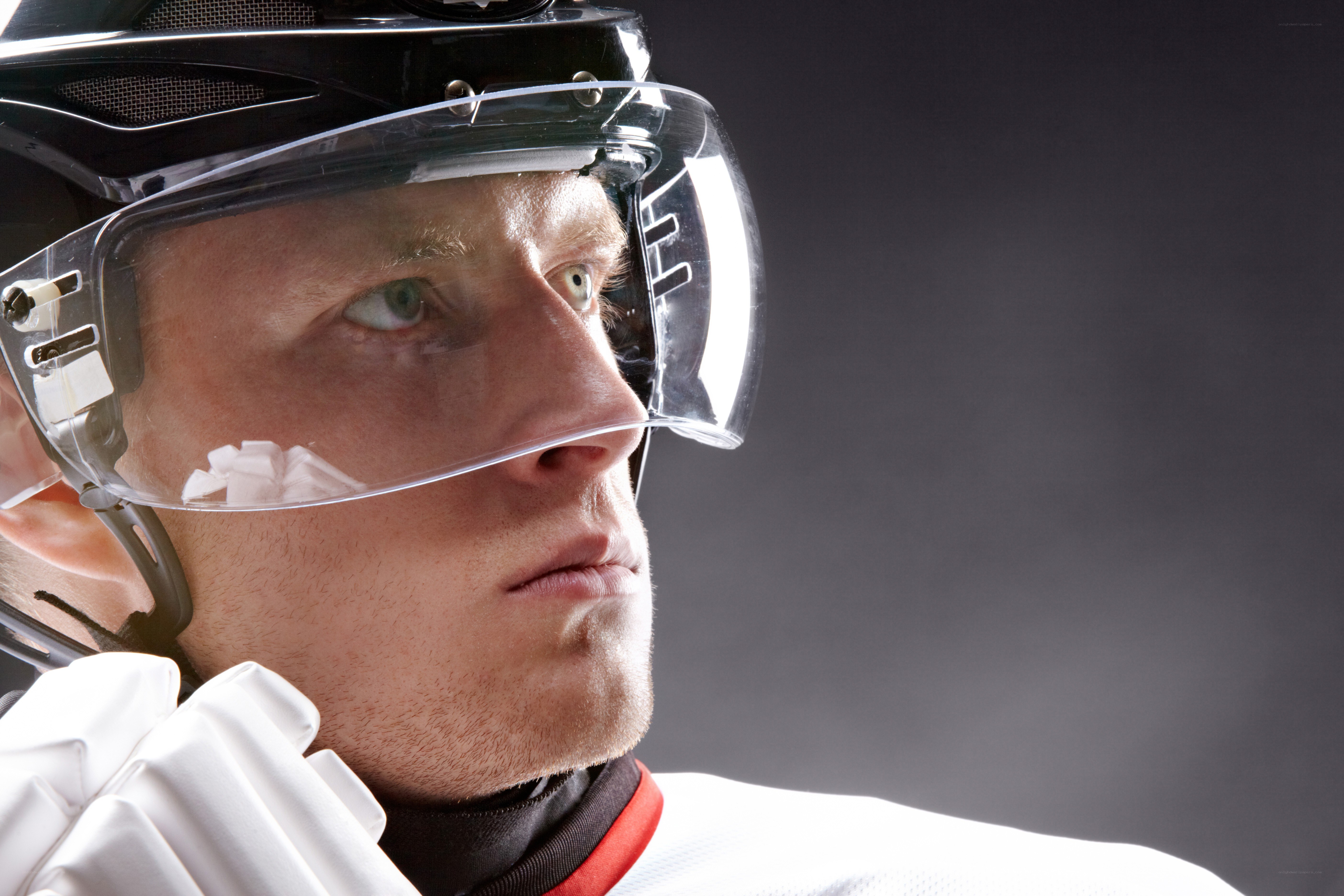 hockey player in protective gear
