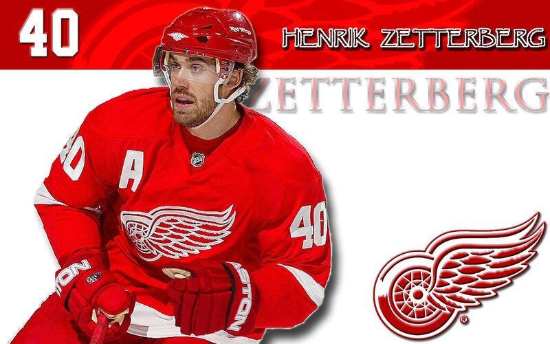 Hockey Player in Red Uniform — Dynamic, Photograph