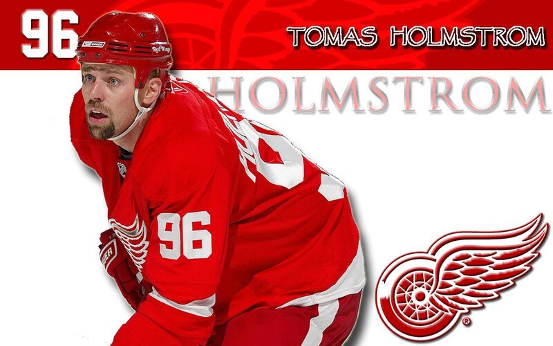 Hockey Player in Red Uniform — Intense