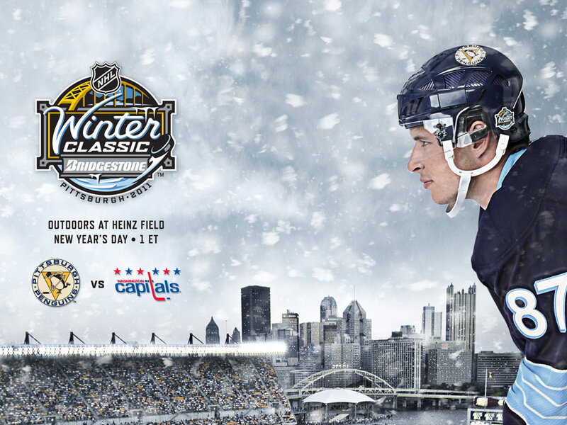 Hockey Player in Snow