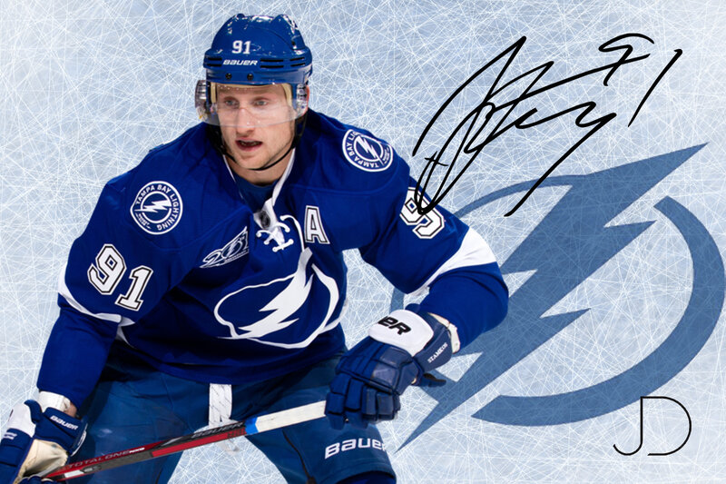 Hockey Player in Uniform — Blue, Athletic