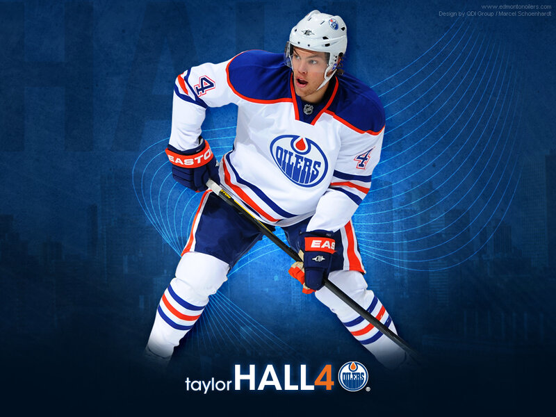 Hockey Player in Uniform — Blue, Dynamic, Digital Art, Hockey Stick
