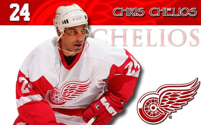 Hockey Player in Uniform — Red, Focused