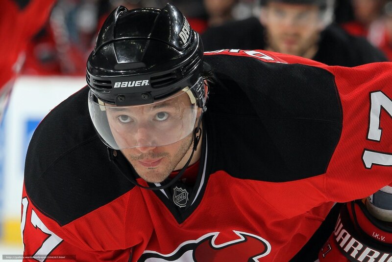 Hockey Player in Uniform — Red, Intense