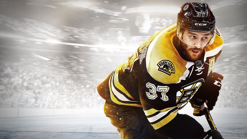 Hockey Player on Ice — Black, Intense, Photograph