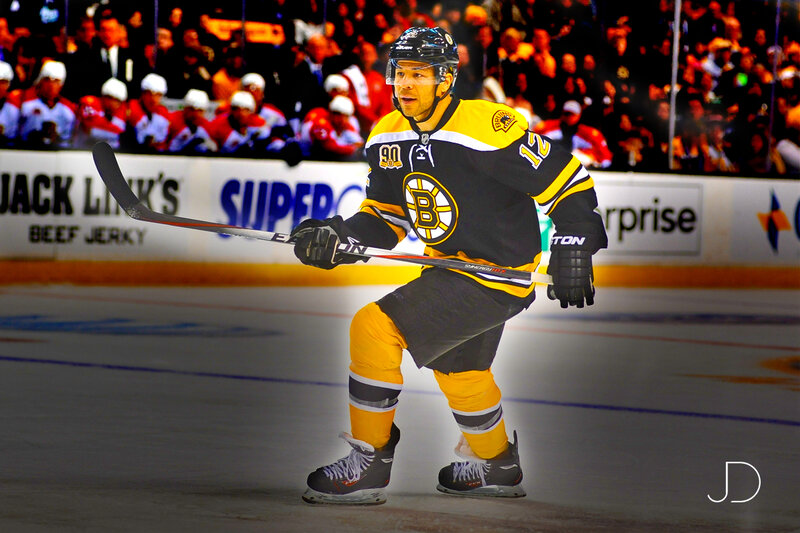 Hockey Player on Ice — Black, Intense