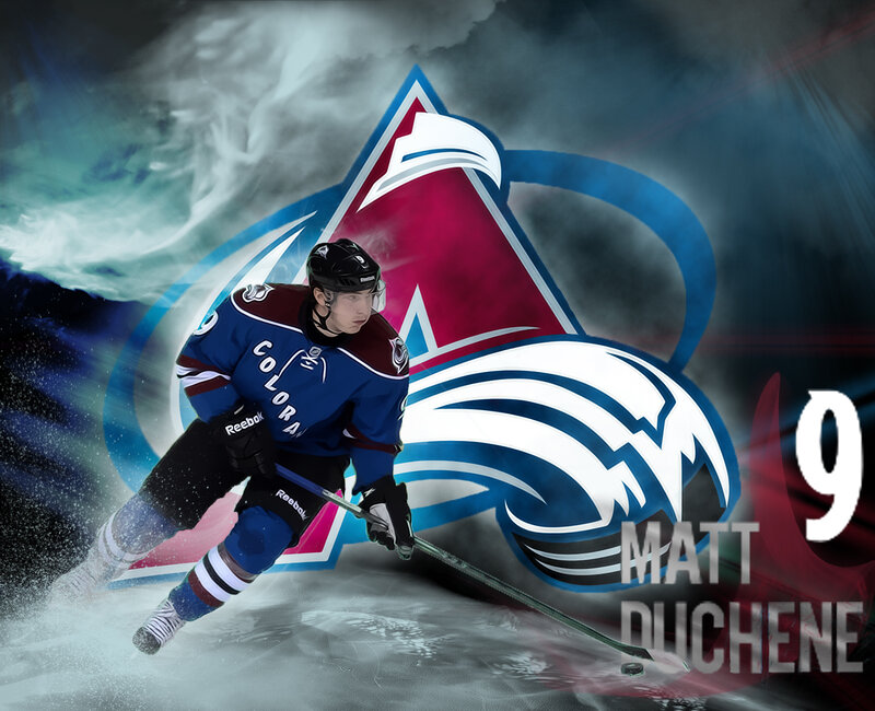 Hockey Player on Ice — Blue, Dramatic, Digital Art