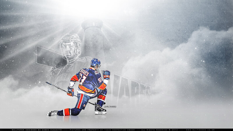 Hockey Player on Ice — Blue, Dramatic