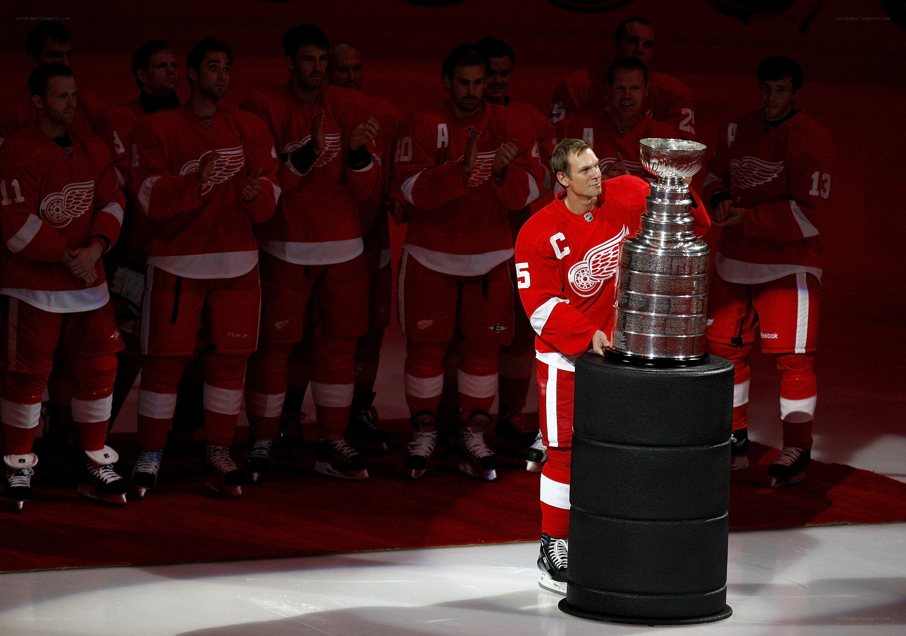 Hockey player with Stanley Cup