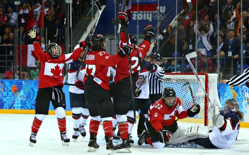 Hockey Players Celebrating — Red, Celebratory