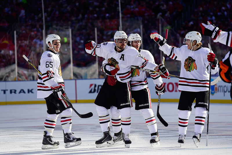 Hockey Players Celebrating — White, Celebratory